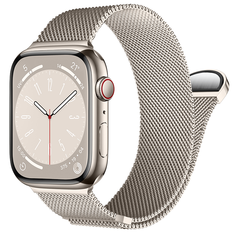Armband Milanese Apple Watch Series 8 41mm Starlight