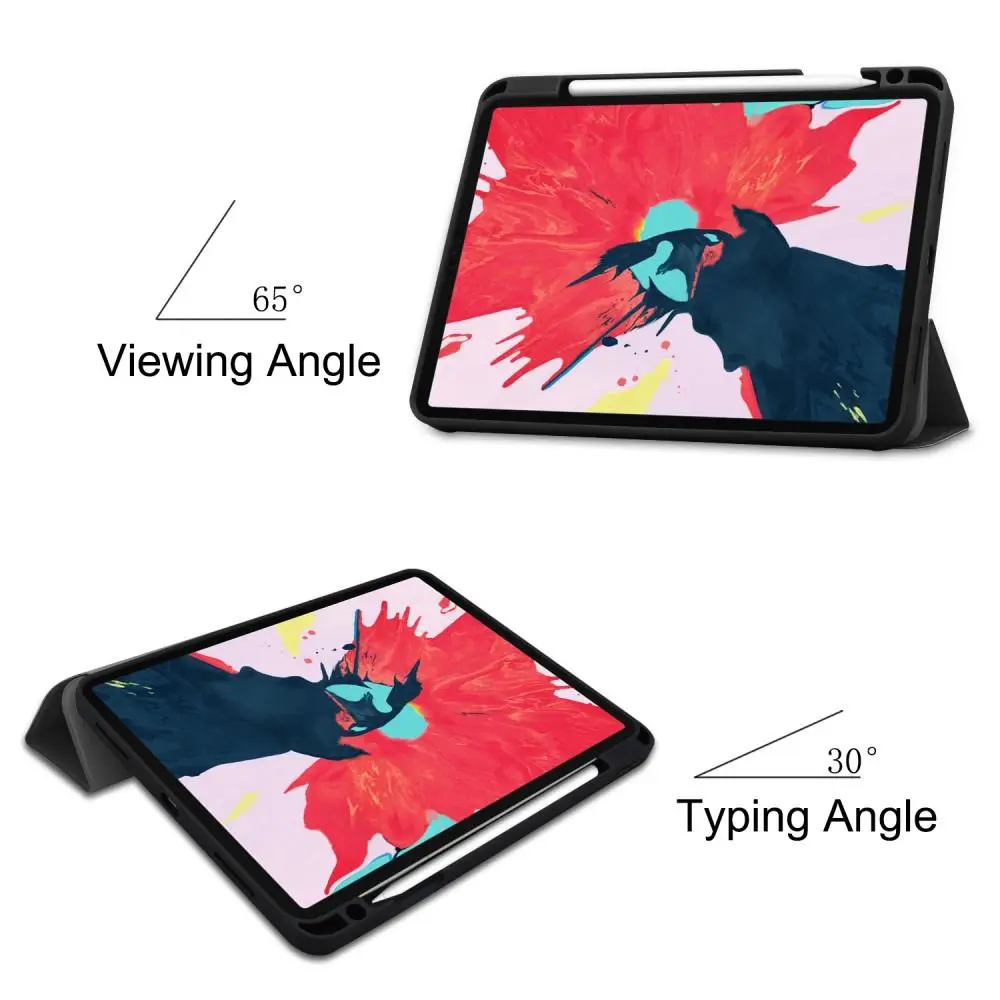 Apple iPad Pro 11 2nd Gen (2020) Fodral Tri-fold med Pencil-hållare Svart