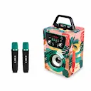 Bluetooth Karaokemaskin med 2 trådlösa mikrofoner - Tropical Vibes