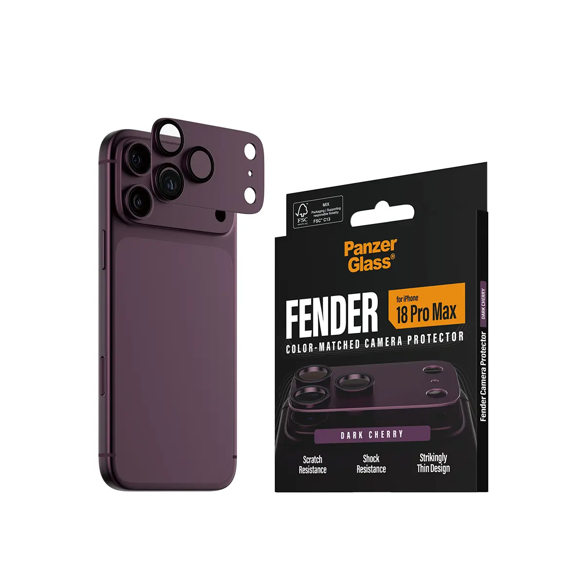 iPhone 18 Pro Max Fender Camera Protector Dark Cherry