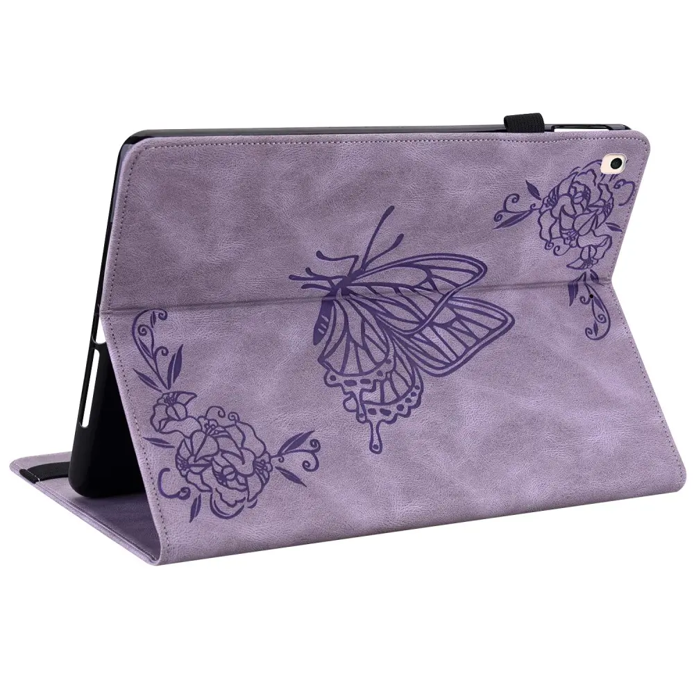 Läderfodral Fjärilar Apple iPad 10.2 9th Gen (2021) Lila