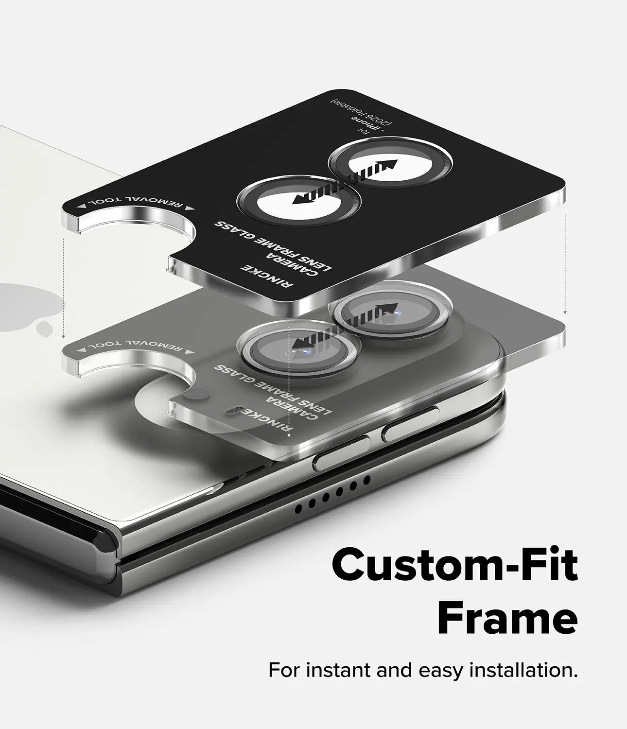 Camera Lens Frame Glass (2-pack) iPhone Duo Black