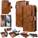 Magnet Leather Multi-Wallet iPhone 17 Pro Brun