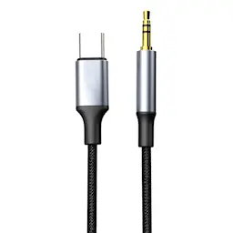USB-C - 3.5 mm AUX adapteri 1m, Musta