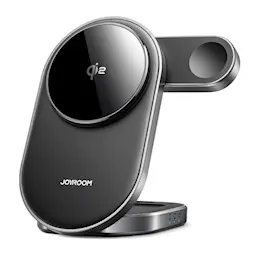 3-i-1 Sammenklappelig Trådløs magnetisk Qi2 opladningsstander, Sort