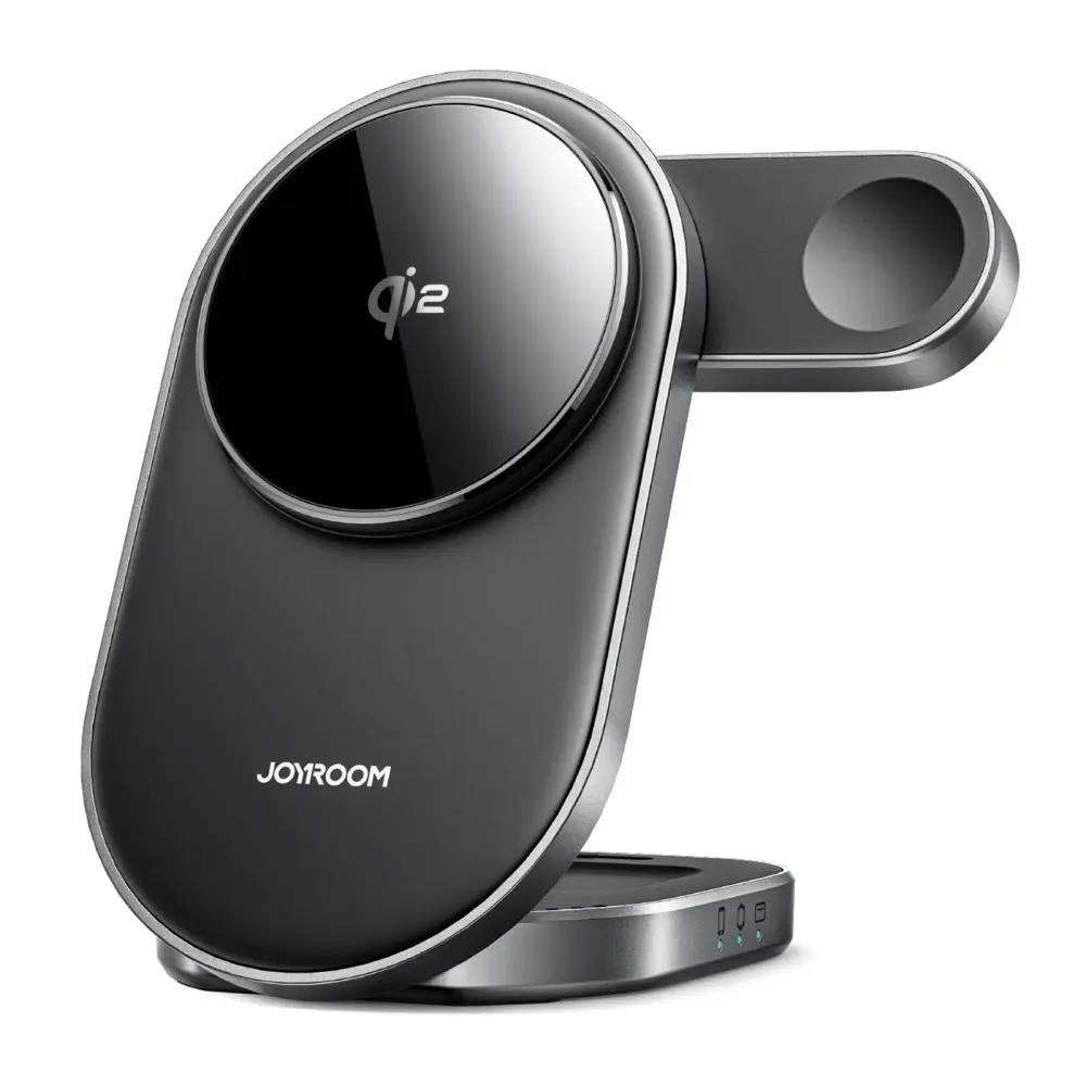 3-in-1 Magnetisk Trådløs Sammenklappelig Ladebase Qi2 sort