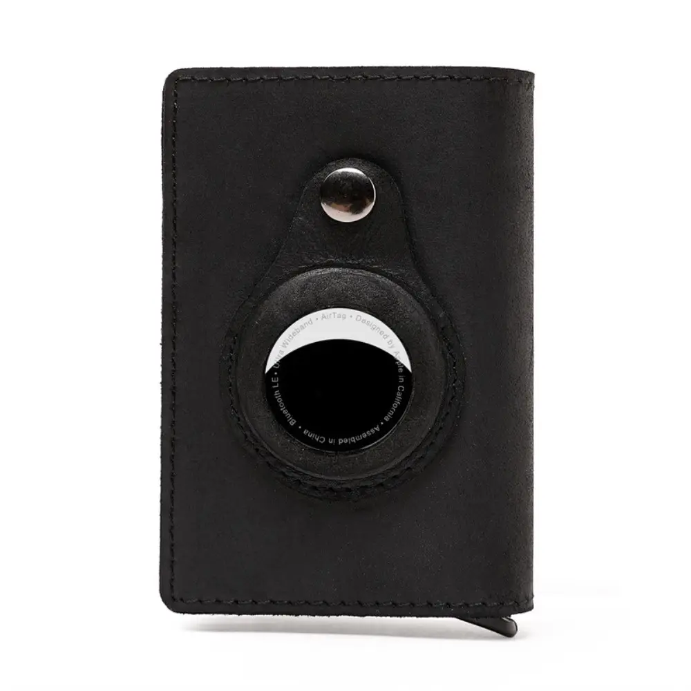 Læder Kortholder AirTag sort