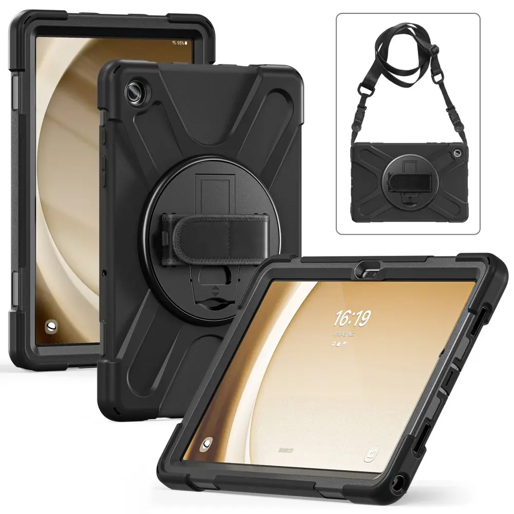 Stöttåligt Hybridskal med axelrem Samsung Galaxy Tab A9 Plus Svart