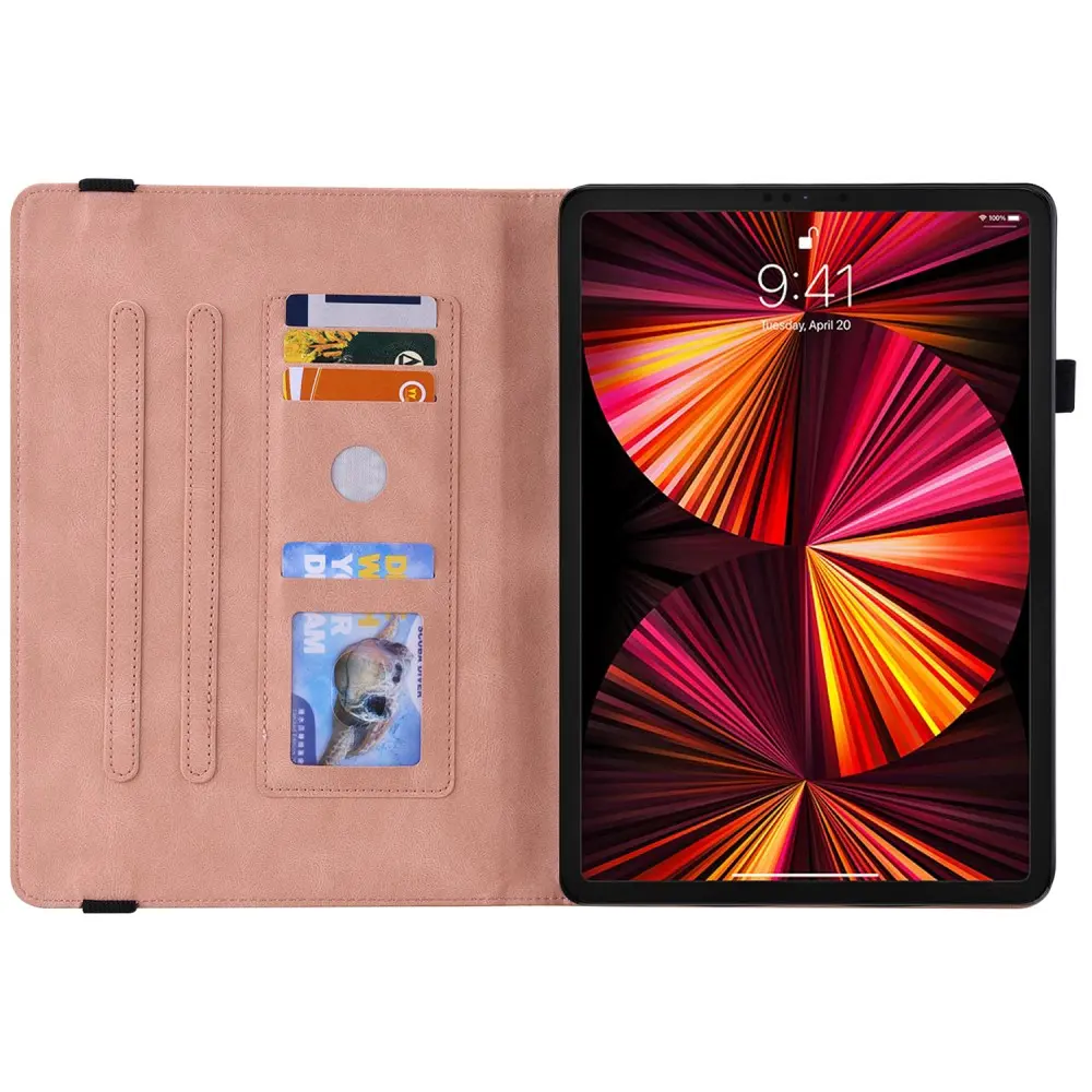 Läderfodral Fjärilar Apple iPad Pro 11 2nd Gen (2020) Rosa