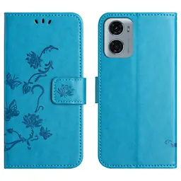 Lærveske Sommerfugler Motorola Moto G05 Blå