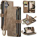 iPhone 16 Pungetui med lynlås, Brun