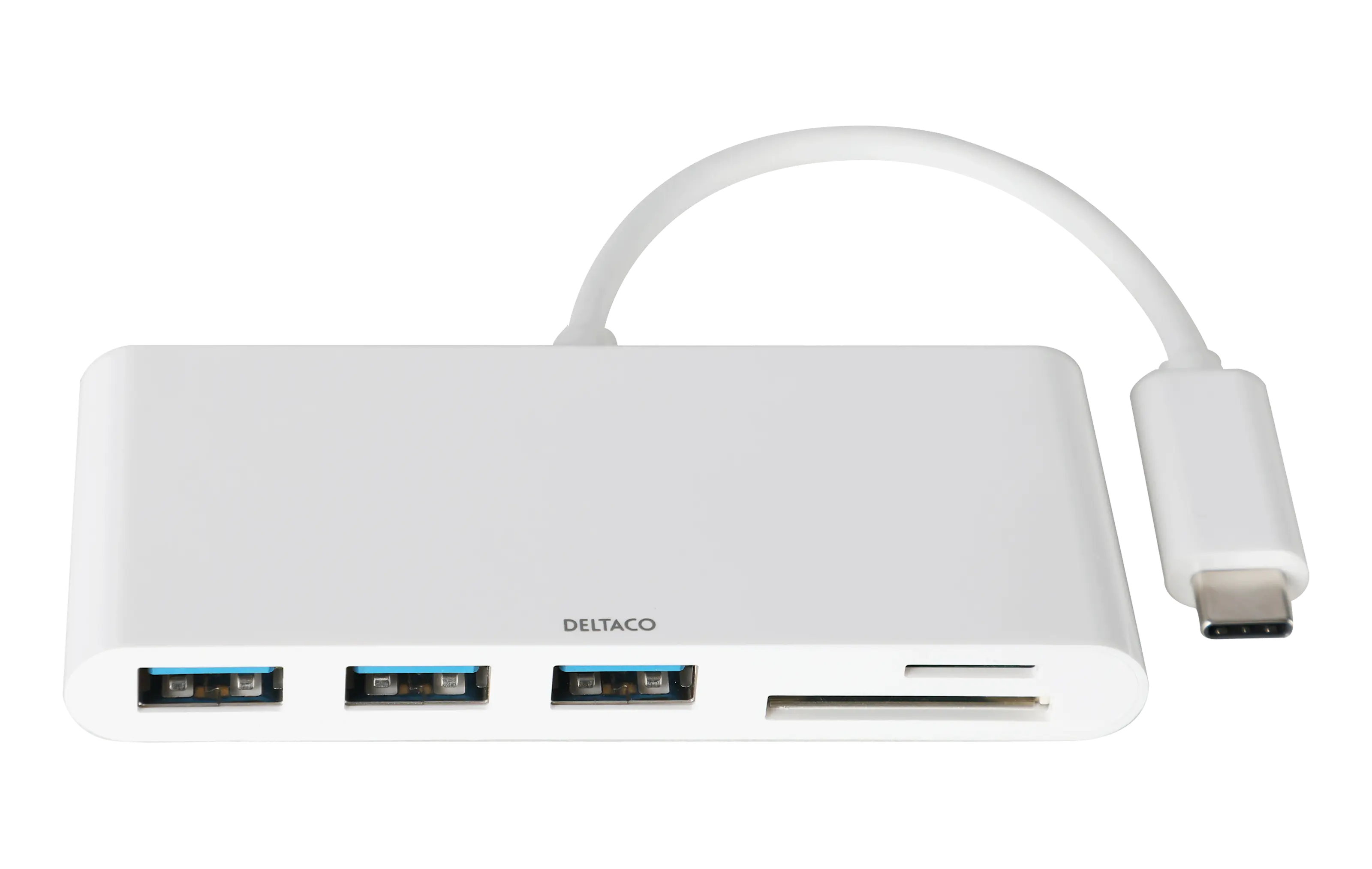 USB-C Hubb 3x USB-A + SD/microSD vit
