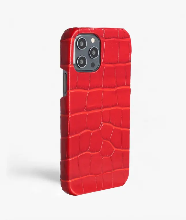 Skal iPhone 12 Pro Max Croco Röd