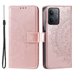 Nahkakotelo Mandala Xiaomi Redmi 15C Ruusukulta