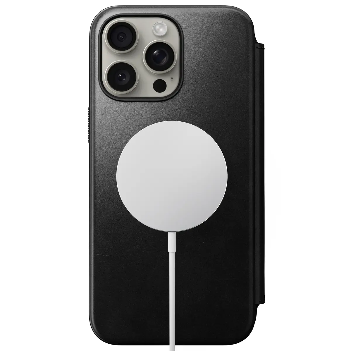 iPhone 15 Pro Max Modern Horween Leather Folio MagSafe Black