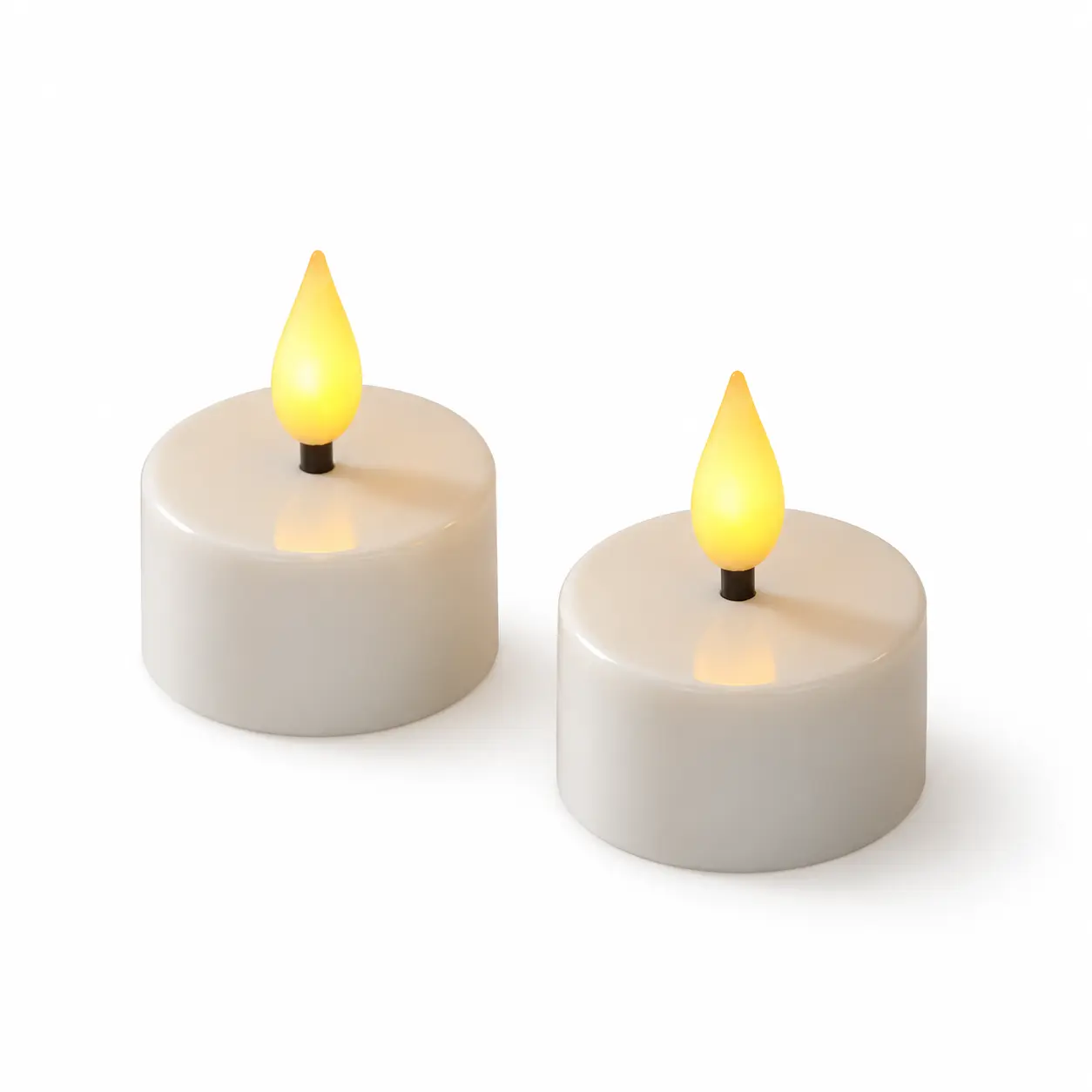 Extra Uppladdningsbara LED-värmeljus (2-pack), Vit