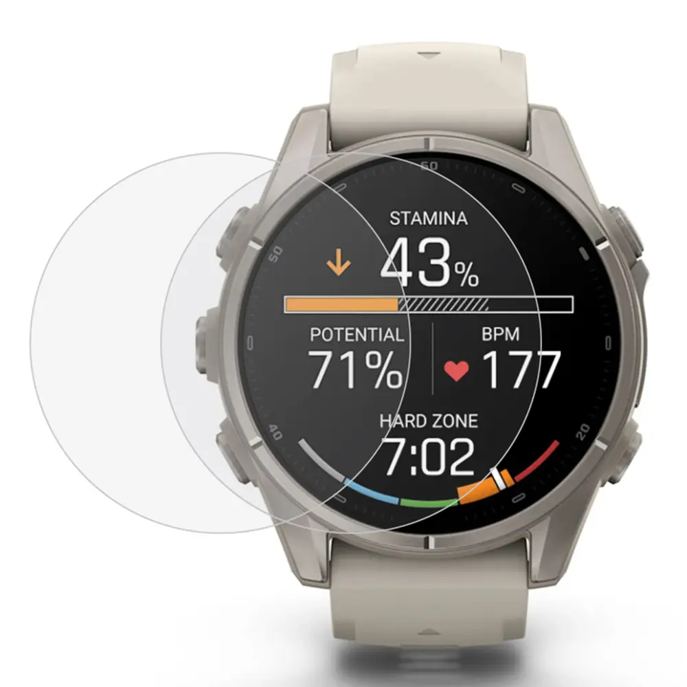 2-Pak hærdet Glas 0.3mm Skærmbeskytter Garmin Fenix 9 43mm