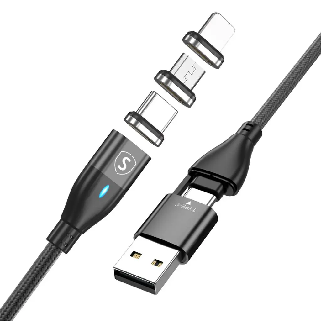 Magnetisk kabel 3-in-1 USB-C + Micro-USB + Lightning 1m (FÄRG]