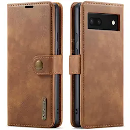 Google Pixel 6a Plånboksfodral med avtagbart skal, Cognac