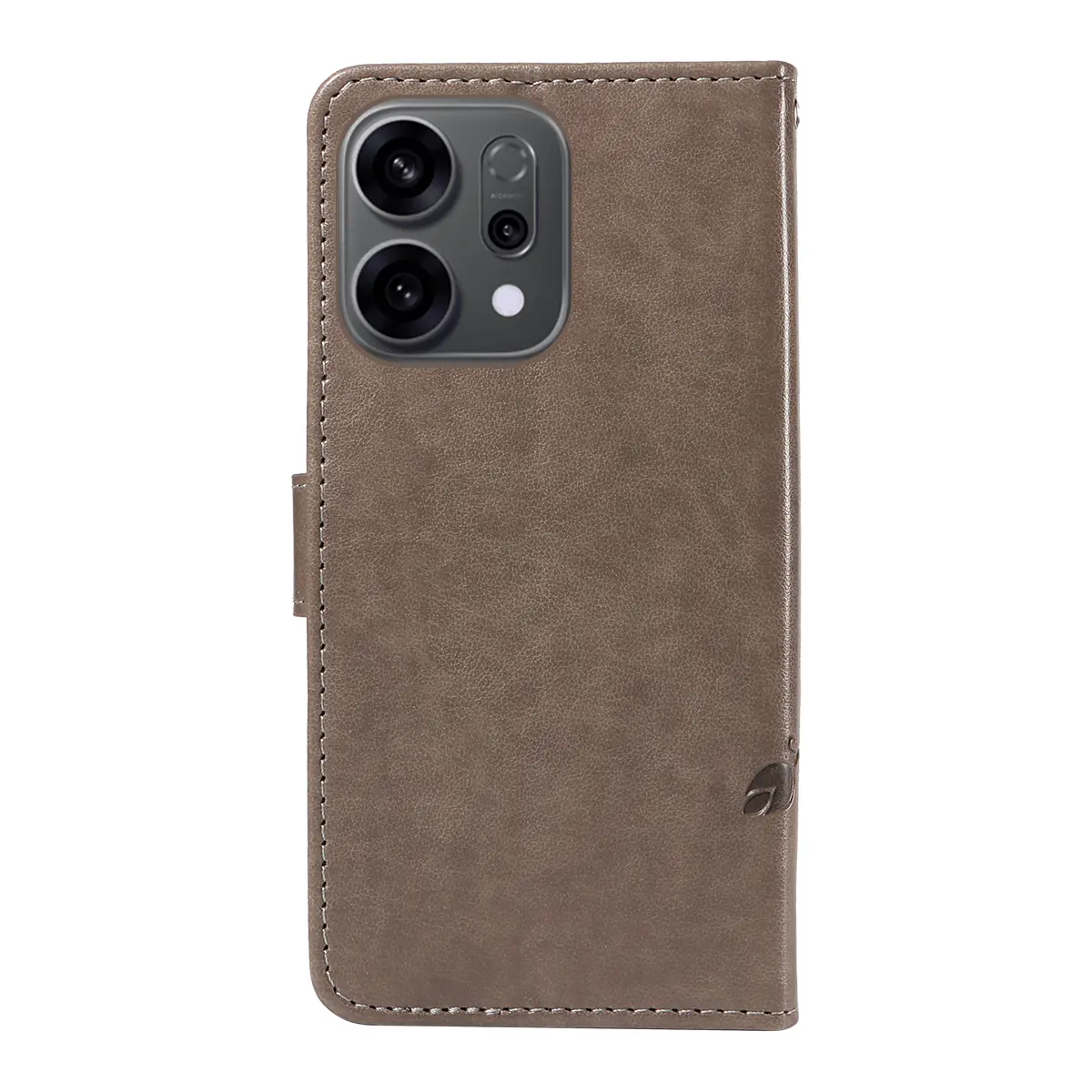 Läderfodral Fjärilar Oppo Reno 14 Grå