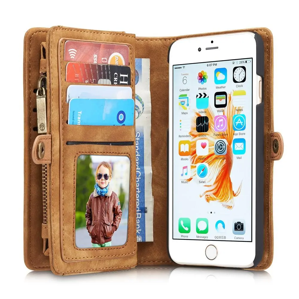 Multi-slot Plånboksfodral iPhone 6/6S Brun
