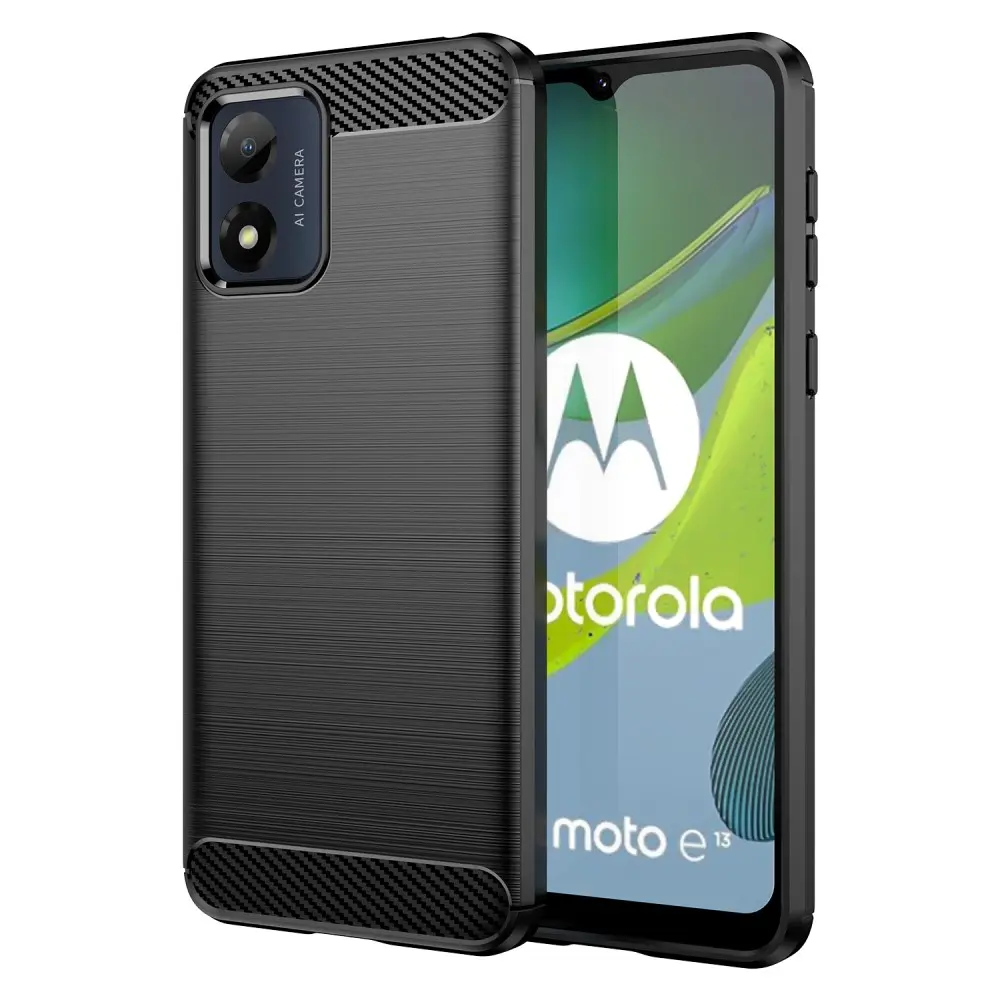 Motorola Moto E13 Cover TPU Brushed Sort