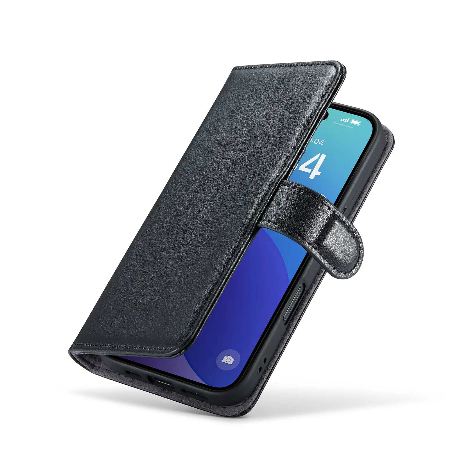 Äkta Läderfodral iPhone 16 Pro Svart