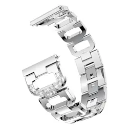 Samsung Galaxy Watch 46mm/Gear S3 Frontier/Gear S3 Classic Ylellinen ranneke kimaltelevilla kivillä, Hopea
