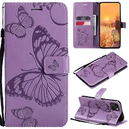 Nahkakotelo Perhonen iPhone 13 Liila