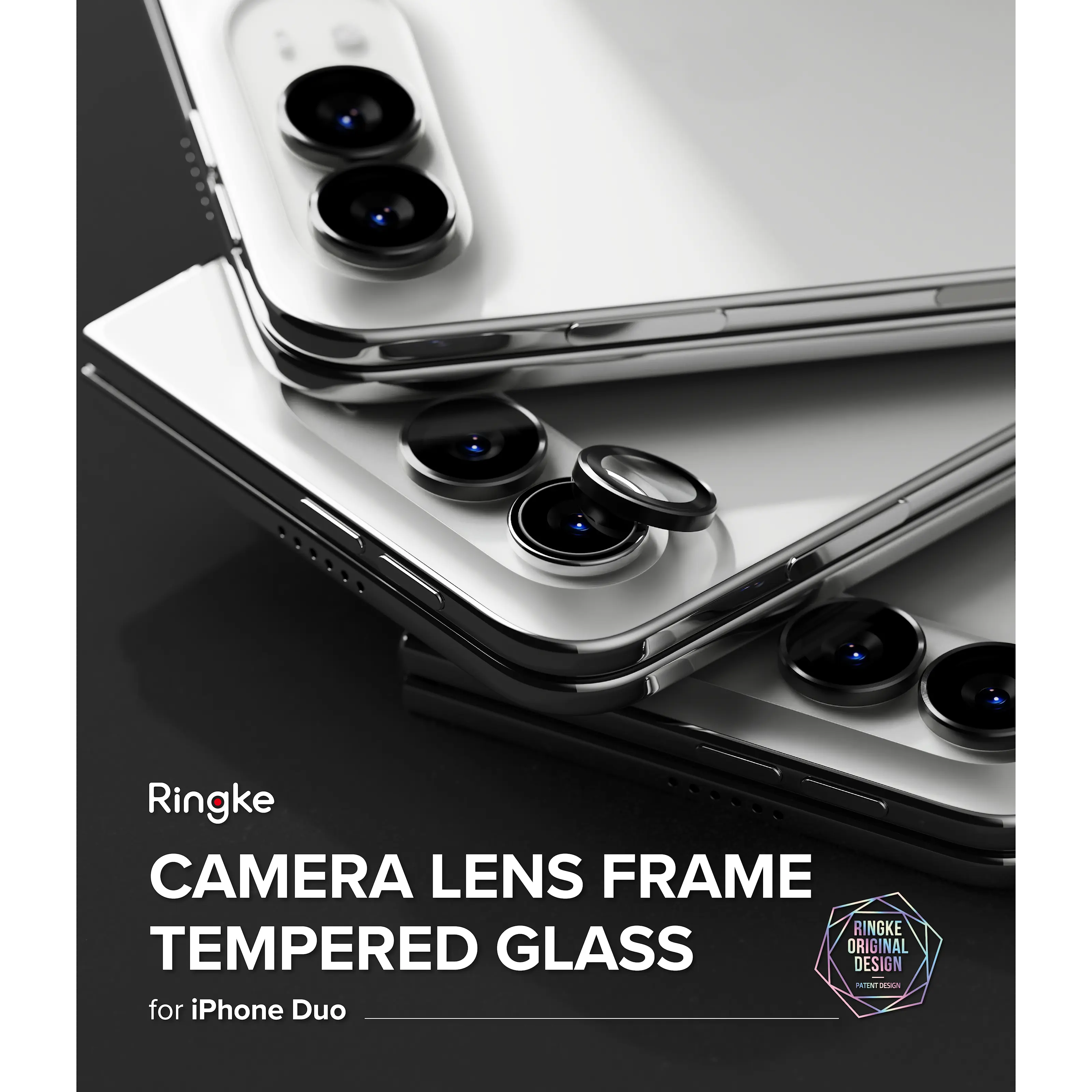 Camera Lens Frame Glass (2-pack) iPhone Duo Black