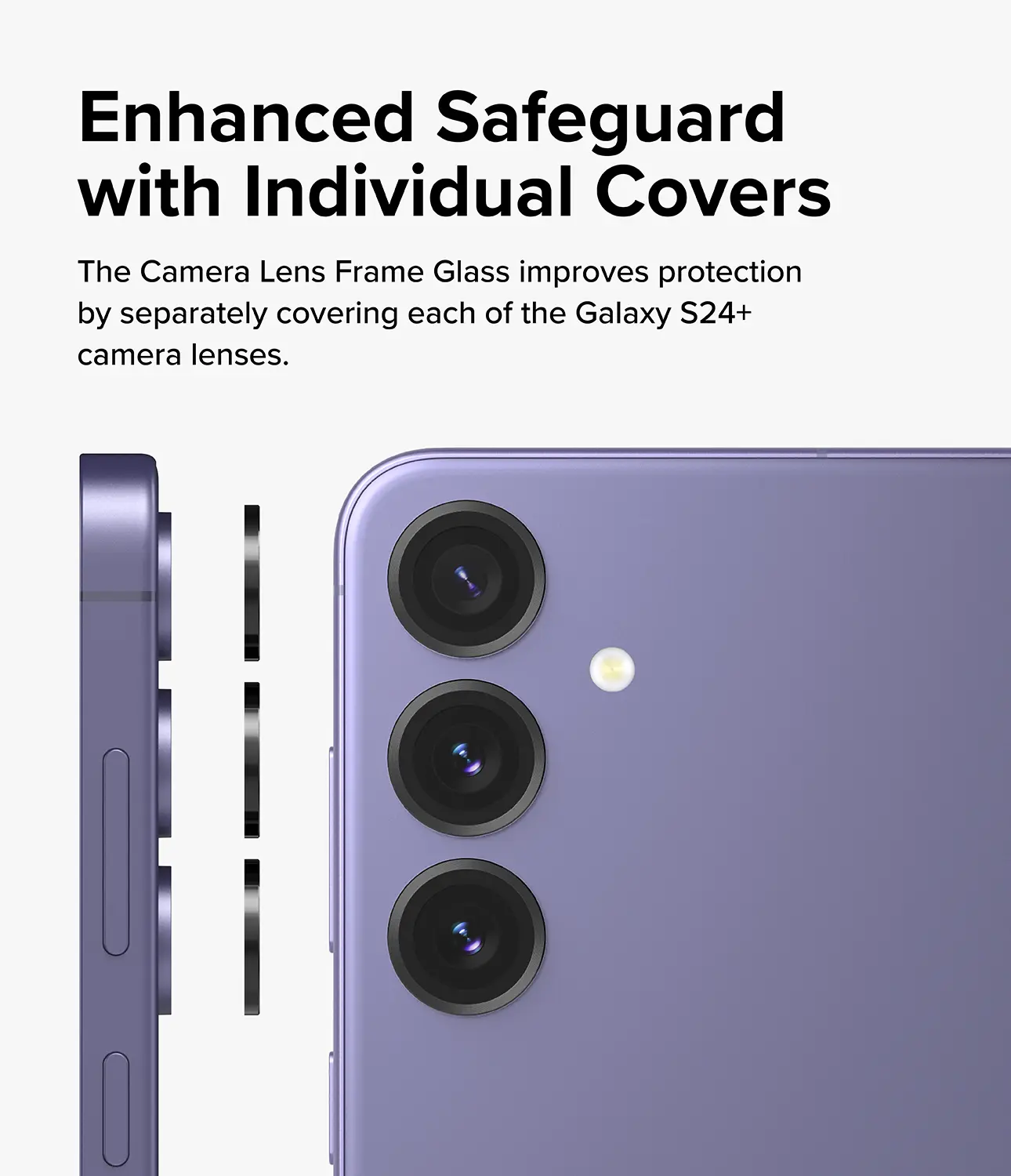 Camera Lens Frame Glass Samsung Galaxy S24 Plus Svart