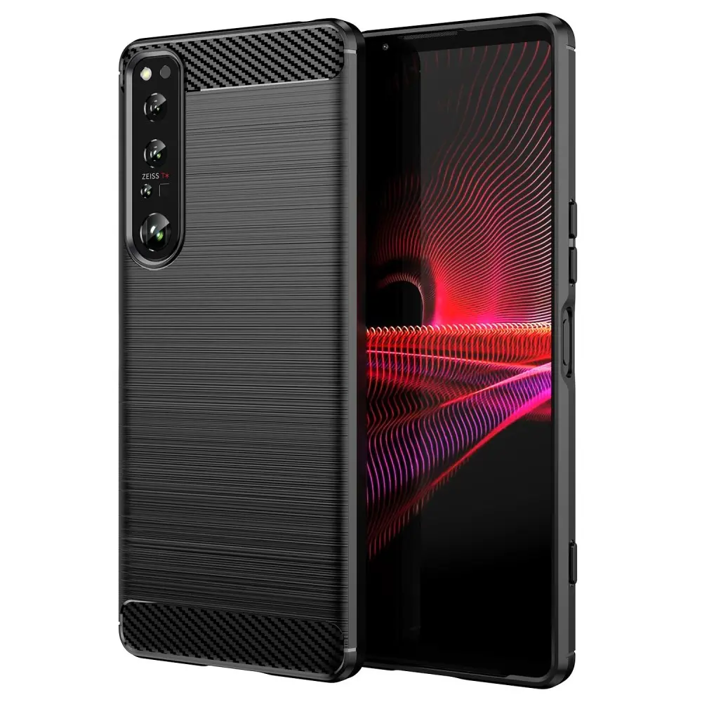 Sony Xperia 1 IV Cover TPU Brushed Sort