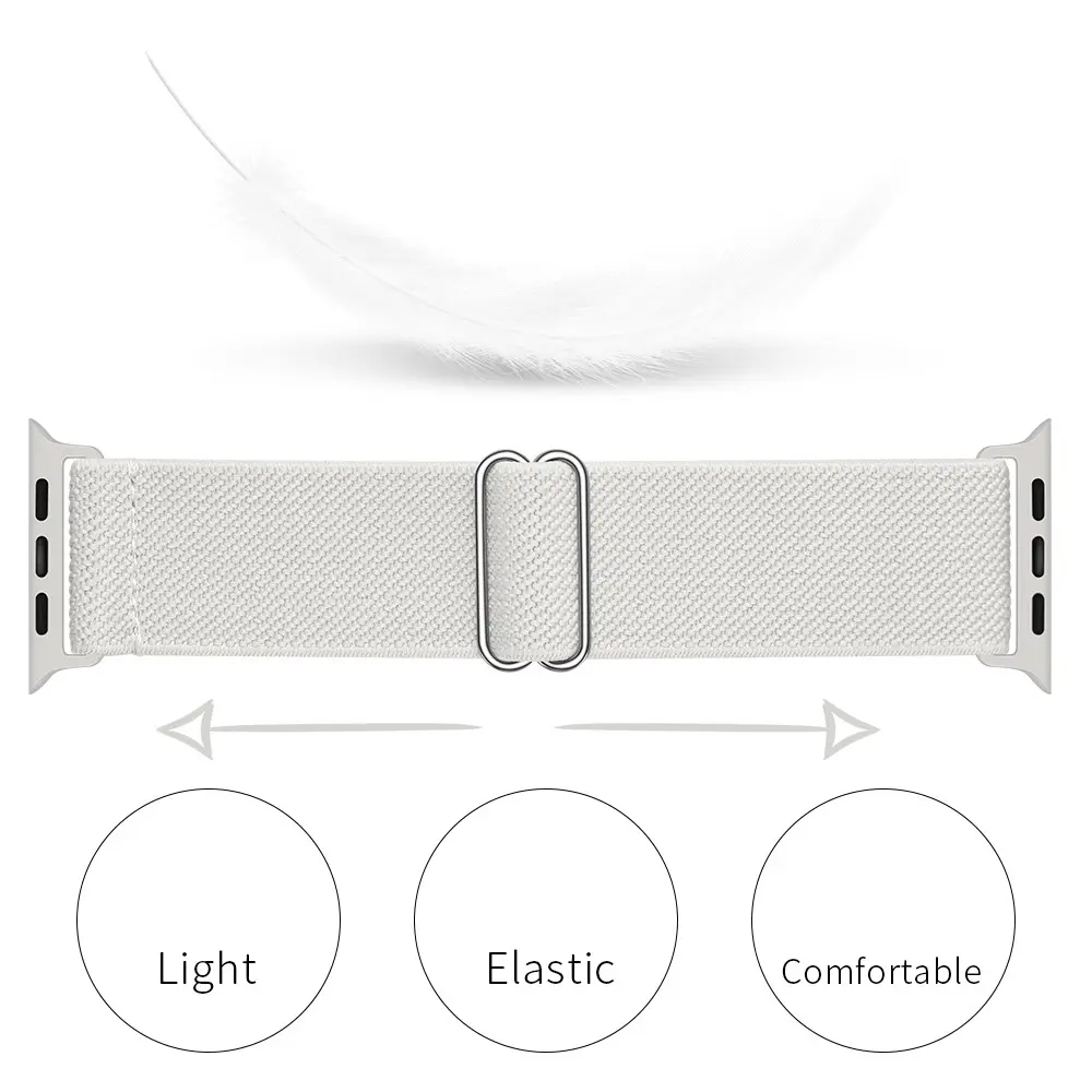 Elastiskt Nylonarmband Apple Watch Series 12 47mm Vit