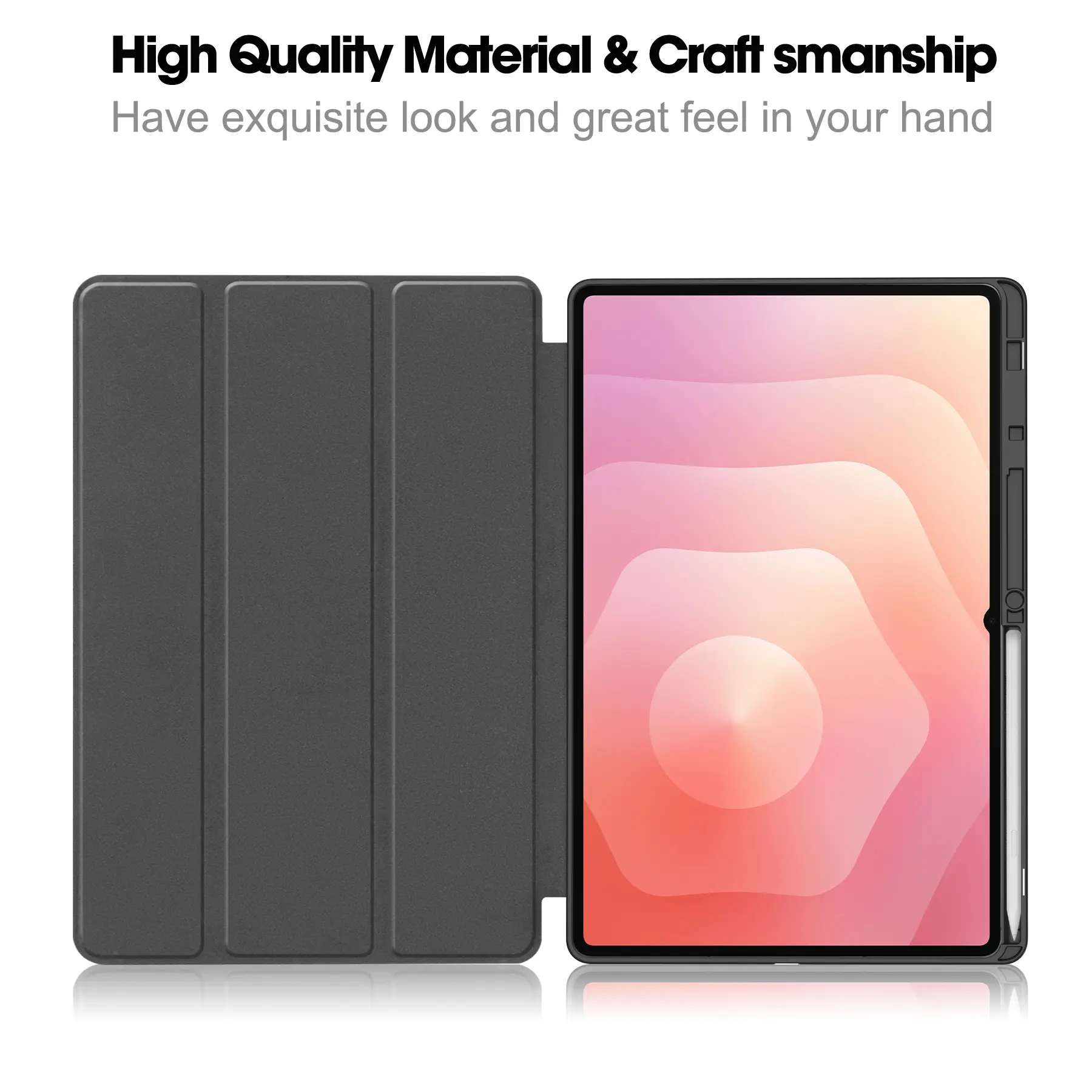 Samsung Galaxy Tab S12 Ultra Fodral Tri-fold med Pencil-hållare Svart