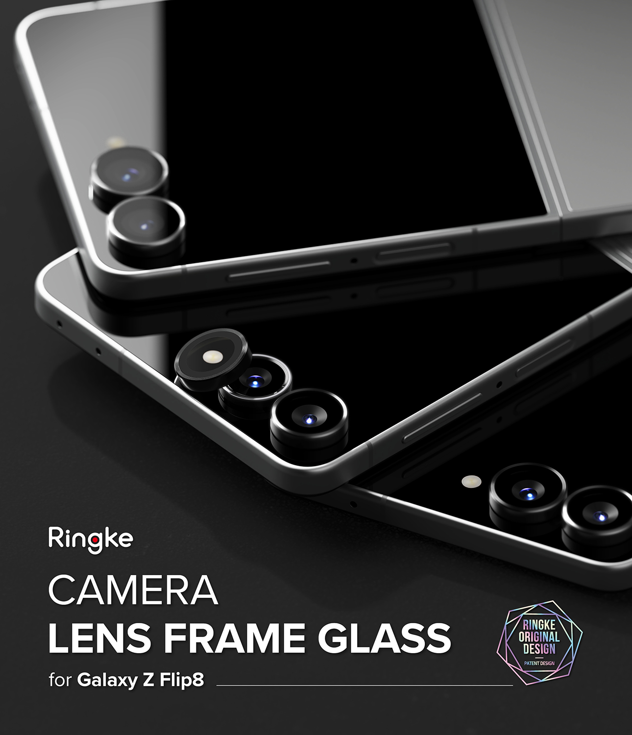 Camera Lens Frame Glass (2-pack) Samsung Galaxy Z Flip 8 Black
