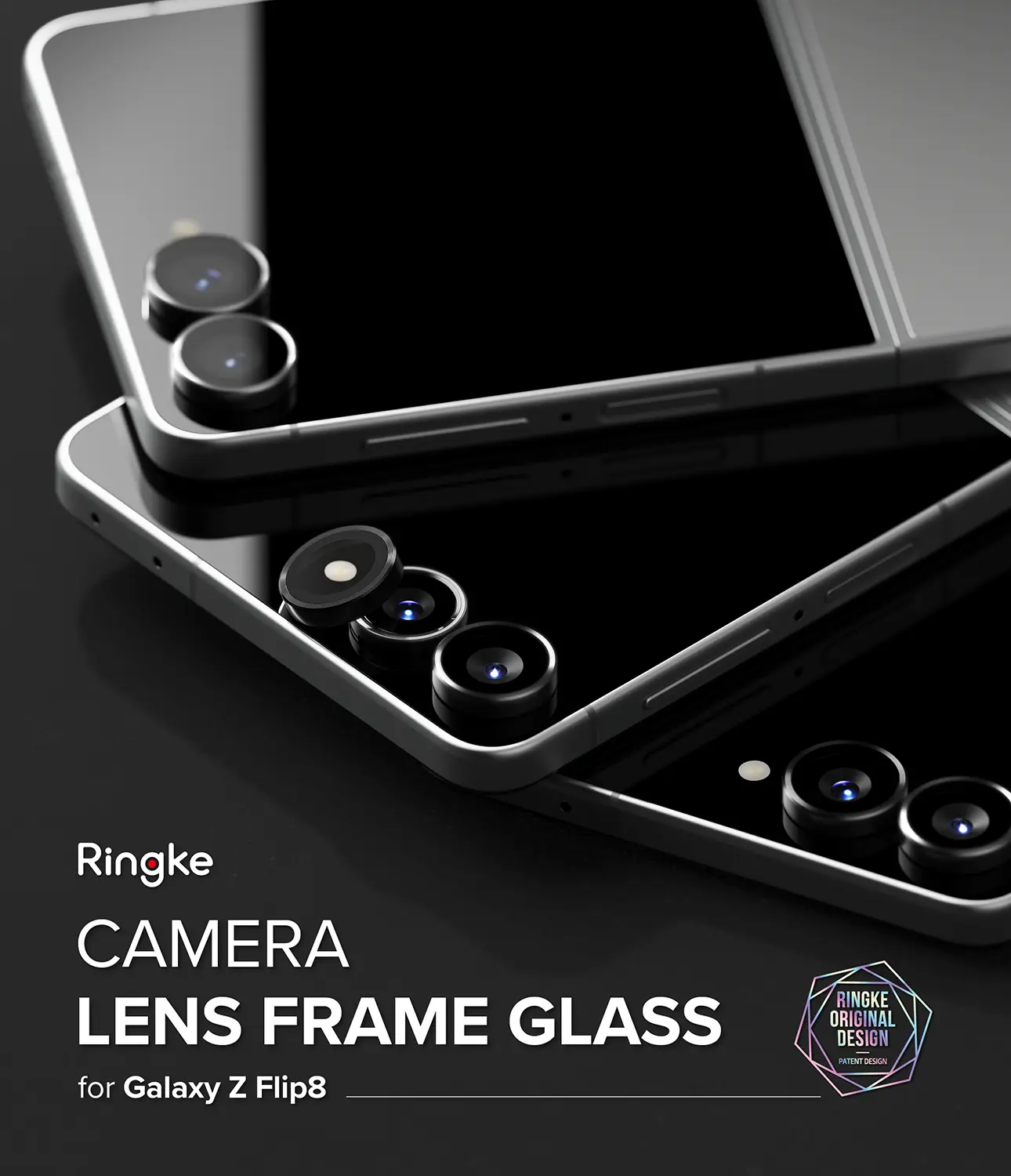 Camera Lens Frame Glass (2-pack) Samsung Galaxy Z Flip 8 Black