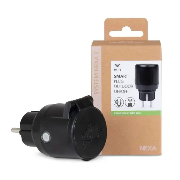 Smart Plug WiFi ulkokäyttöön IP44, Musta