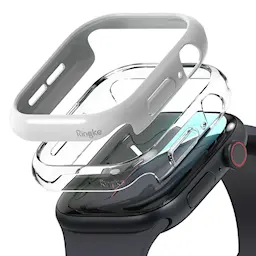 Apple Watch Series 10 46mm Ohut suojakuori (2-kpl), Light Gray & Clear