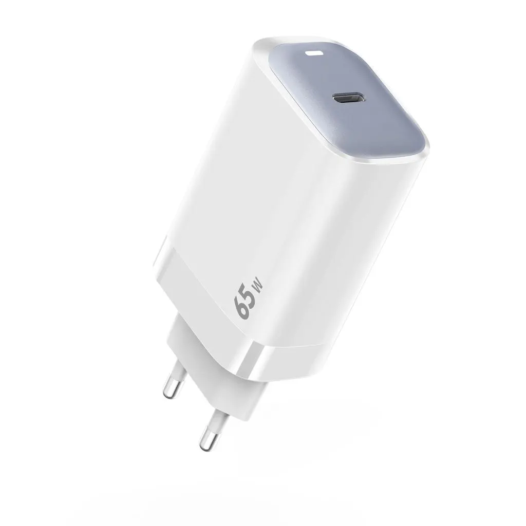 GaN Vægoplader USB-C PD 65W Hvid