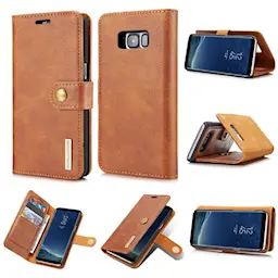 Samsung Galaxy S8 lompakkokotelo irrotettavalla kuorella, Cognac