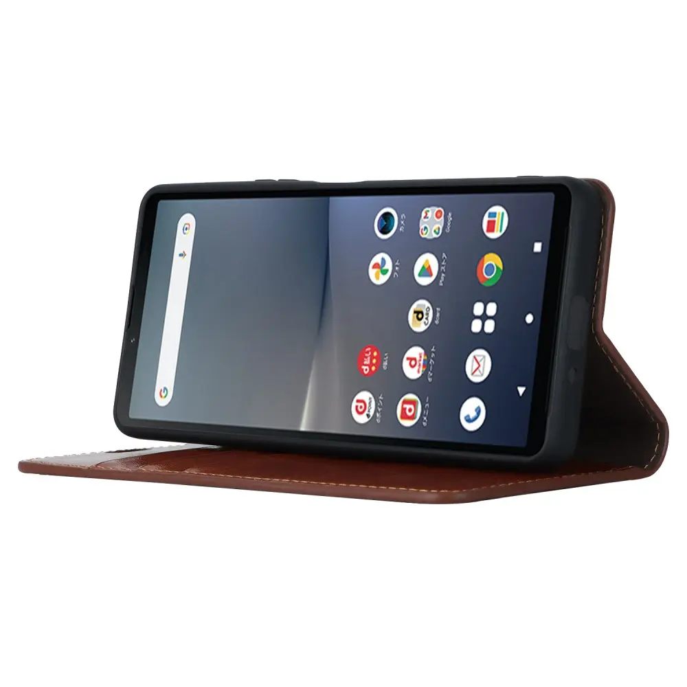 Mobilfodral Äkta Läder Sony Xperia 10 V Brun