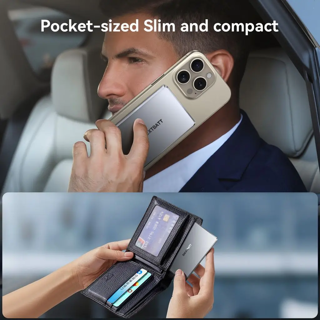 Trådlös Magnetisk Ultra Slim Powerbank 5000mAh 20W Svart