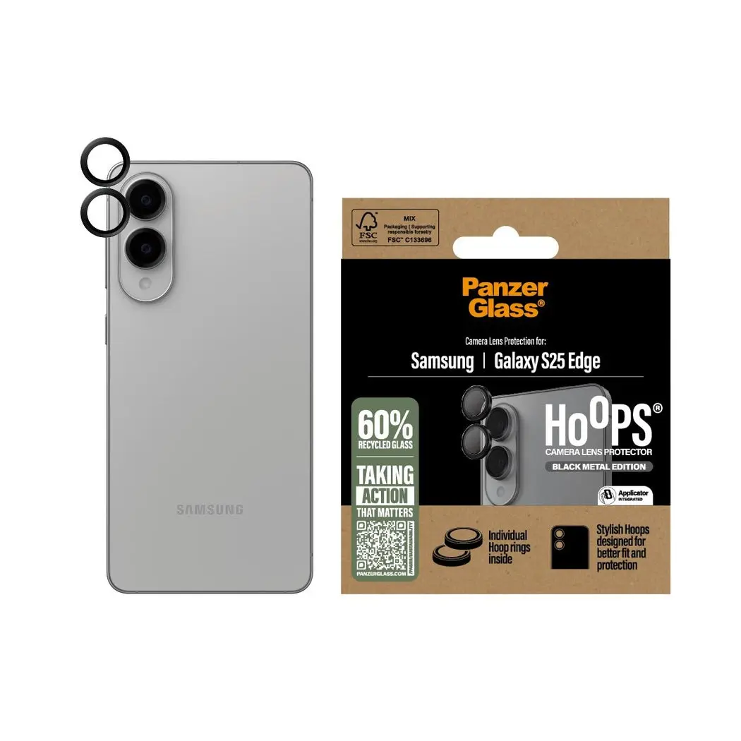 Samsung Galaxy S25 Edge Hoops Camera Lens Protector Svart