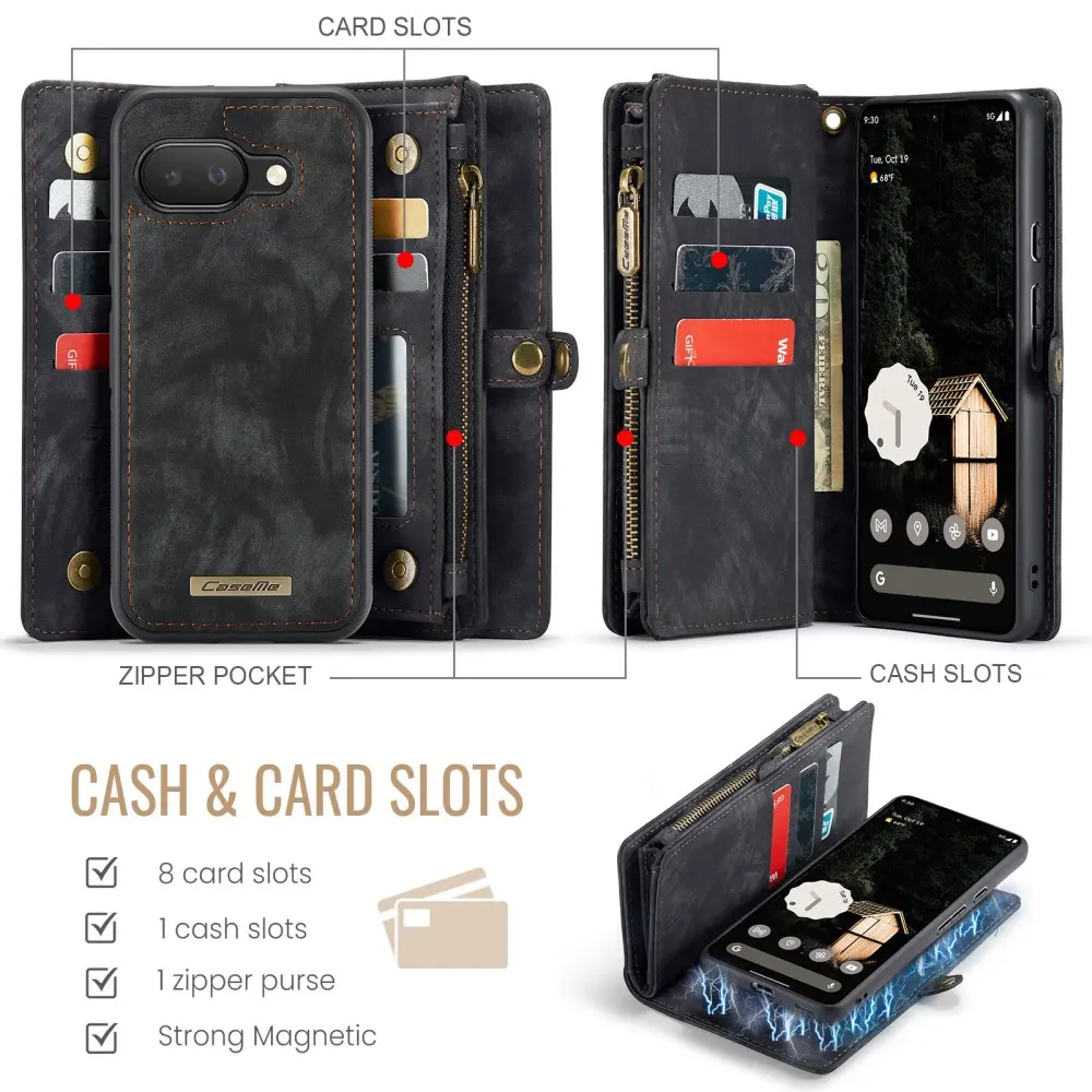 Multi-slot Plånboksfodral Google Pixel 9a Grå