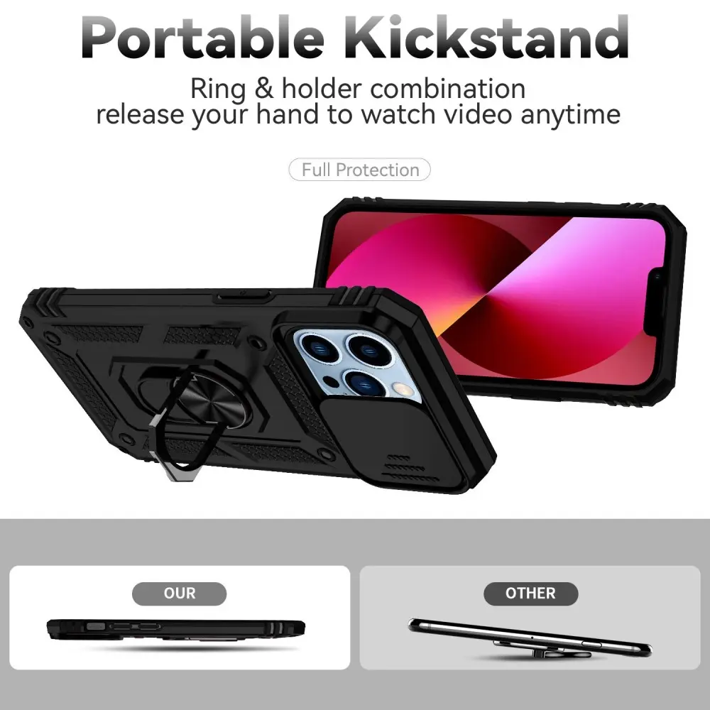 Hybridskal Ring + Kameraskydd iPhone 13 Pro Svart