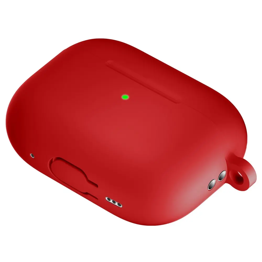 Silikonskal med karbinhake Apple AirPods Pro 2 Röd