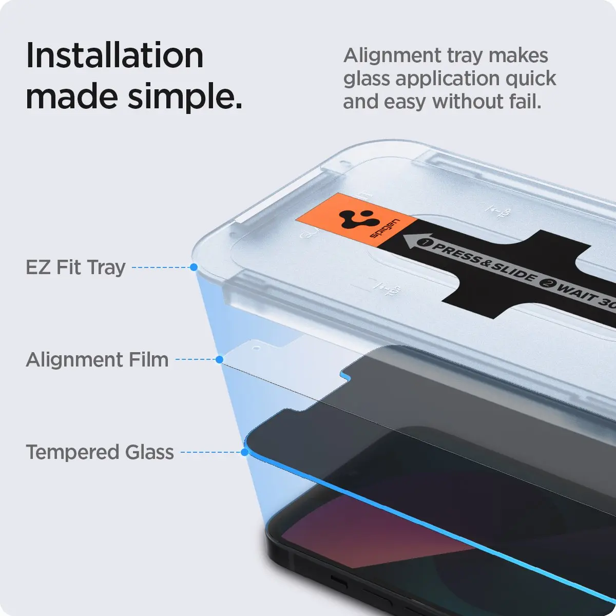 iPhone 16e Privacy Screen Protector GLAS.tR EZ Fit (2-pack)