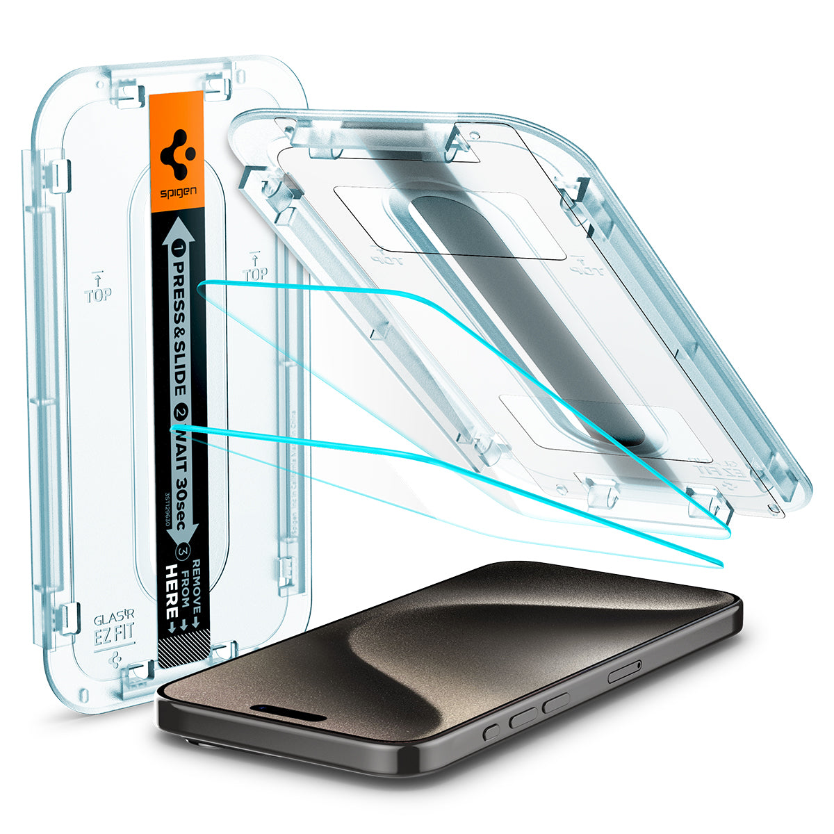 Spigen iPhone 15 Pro Max Screen Protector GLAS.tR EZ Fit (2-pack)