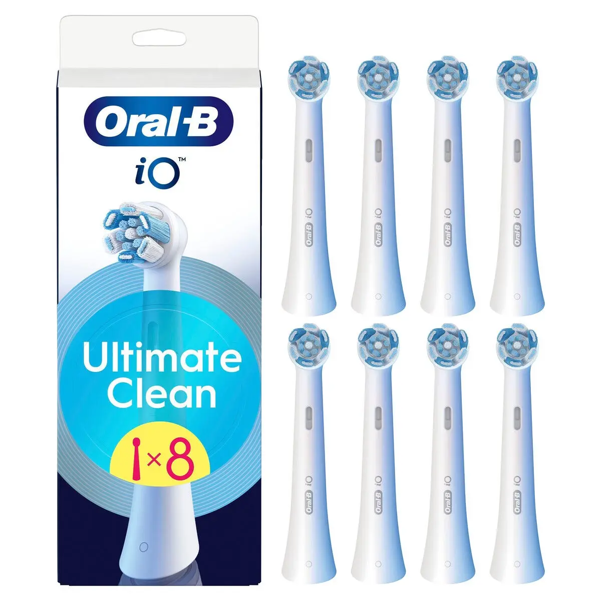 iO Ultimate Clean børstehoveder 8-pak, Hvid