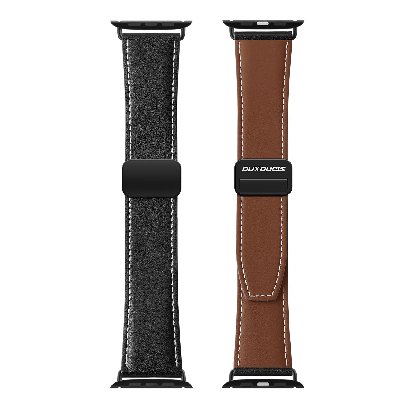 Läderarmband Apple Watch Series 12 43mm Svart